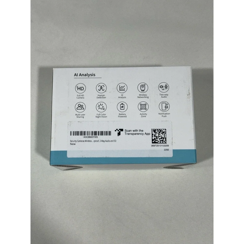 NIB Vision‎ Well Smart Battery Camera CG6S-Black 2 Way Audio
